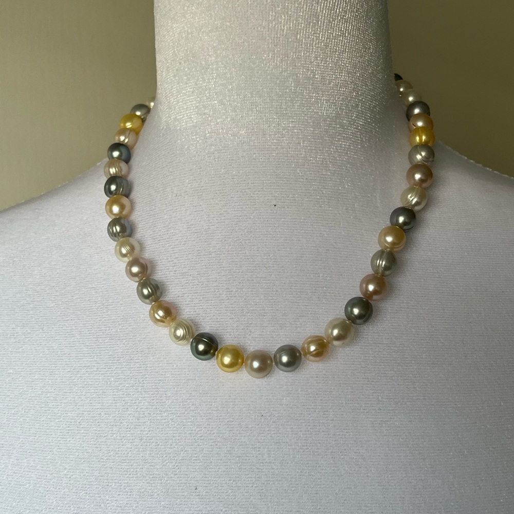 Honora Sterling Silver Ming Spring Colors Cultured Pearl Strand 11mm 16inch